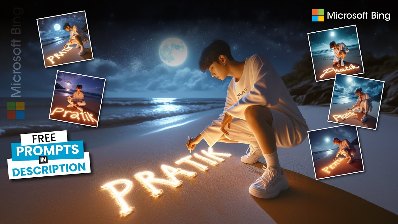 Create Viral Beautiful Beach Boy Name Images | Bing ai viral editing | Bing image creator tutorial