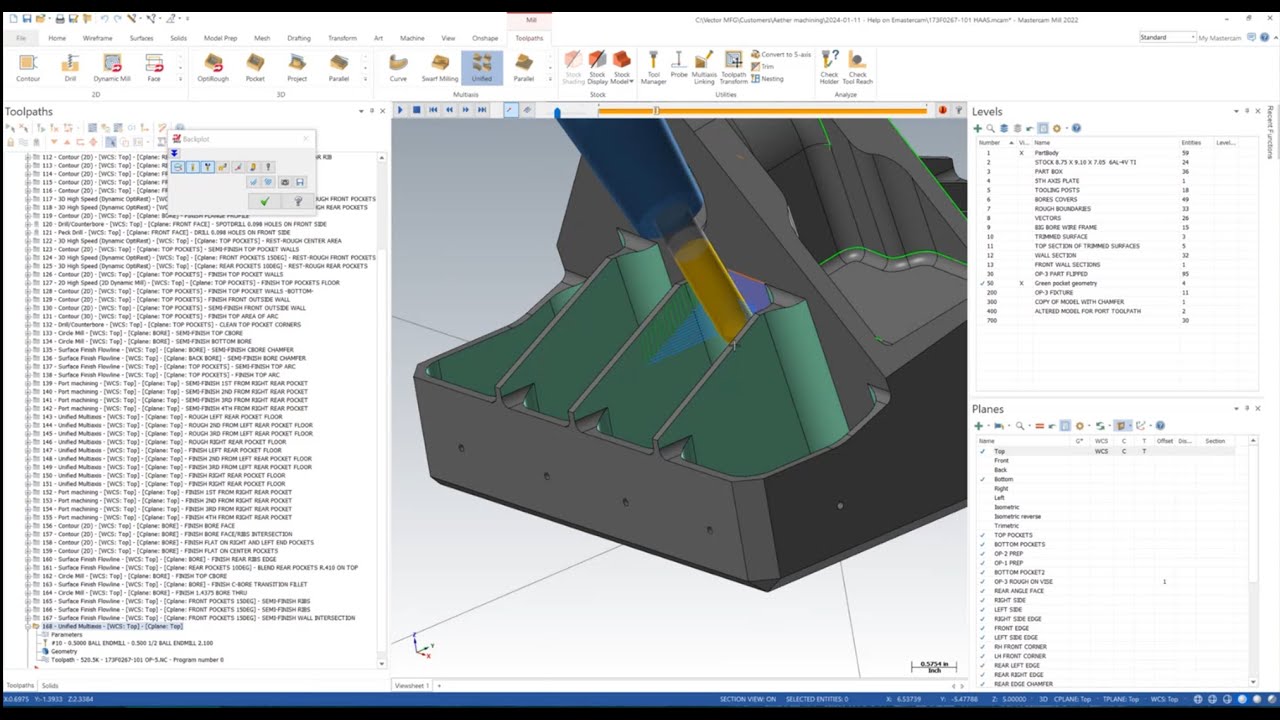 How to construct a Multiaxis Unified toolpath as well as Port Expert toolpath overview