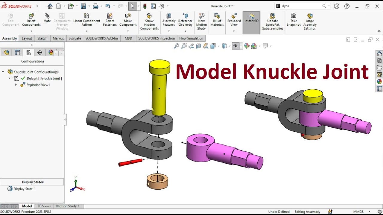 Solidworks Projects Design and Assembly of Knuckle Joint