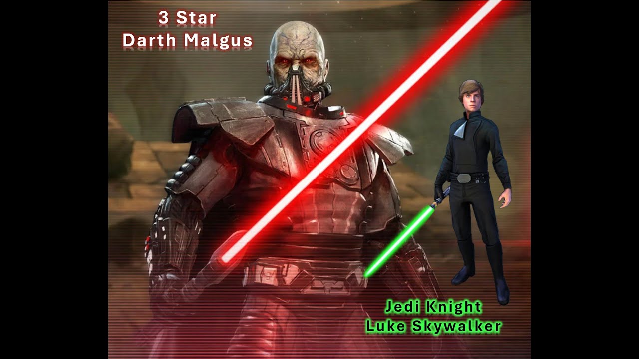 Star Wars Galaxy of Heroes - Proving Grounds - Darth Malgus - 3 Star Clear with Low Power Jedi Team