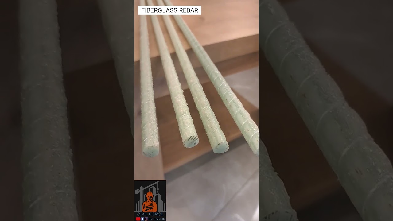 Fiberglass rebars.