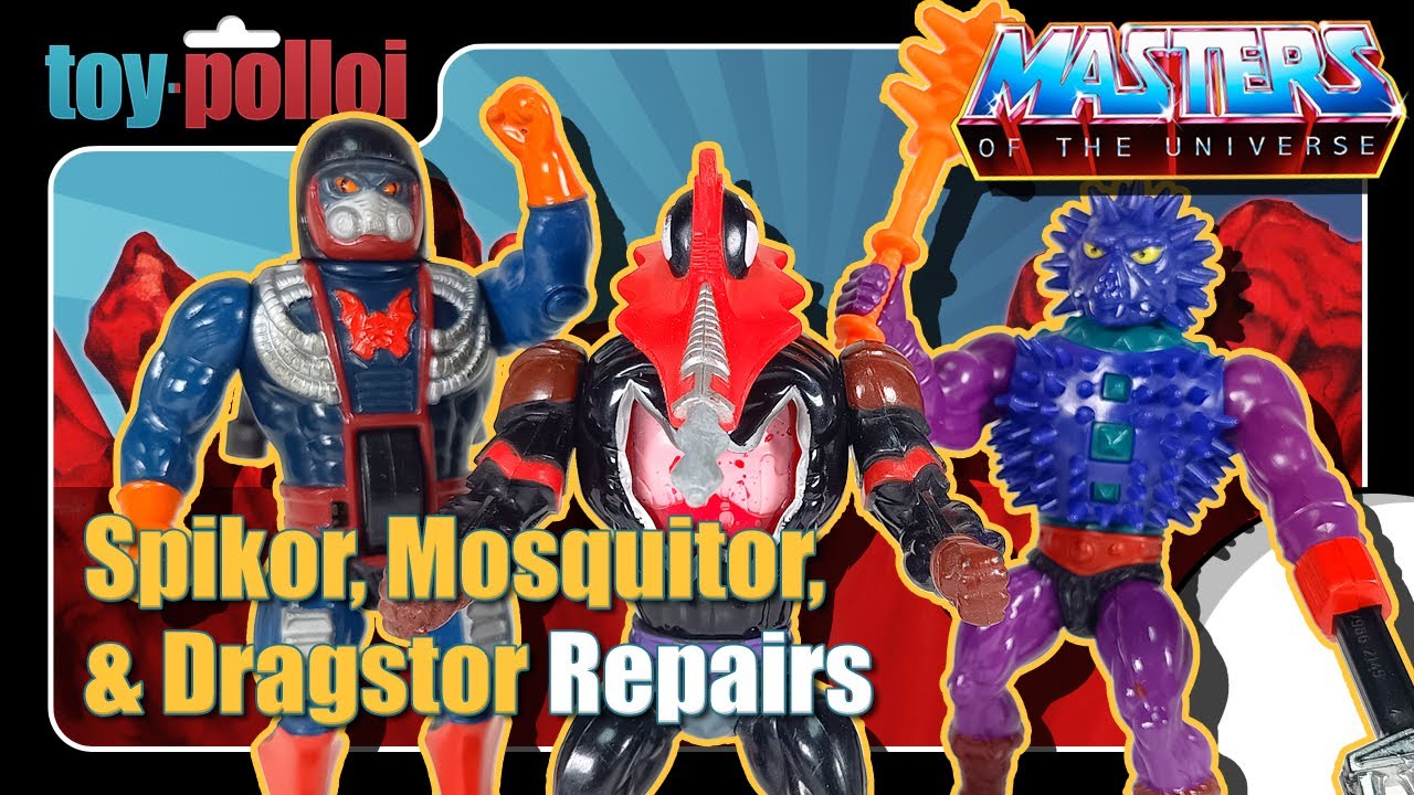 Vintage MOTU Spikor, Dragstor, and Mosquitor 🦟 figure repairs - Toy Polloi