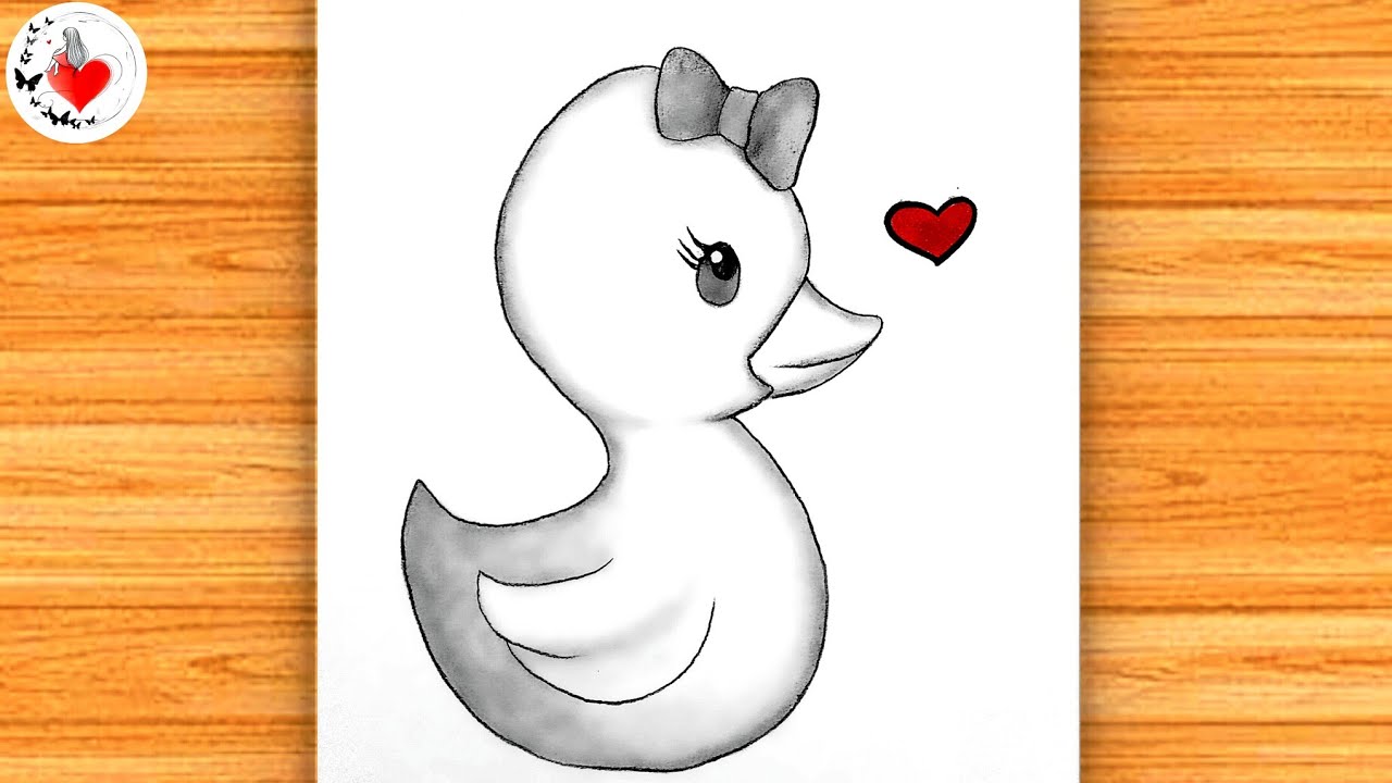 How to draw a Cute Little Duck 🦆|| Drawing very easy|| Step by Step drawing 