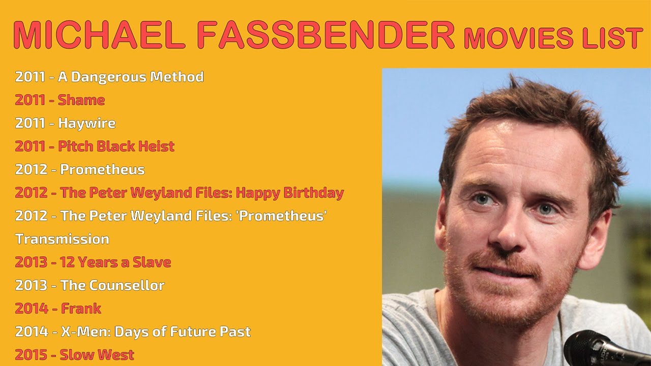 MICHAEL FASSBENDER MOVIES LIST