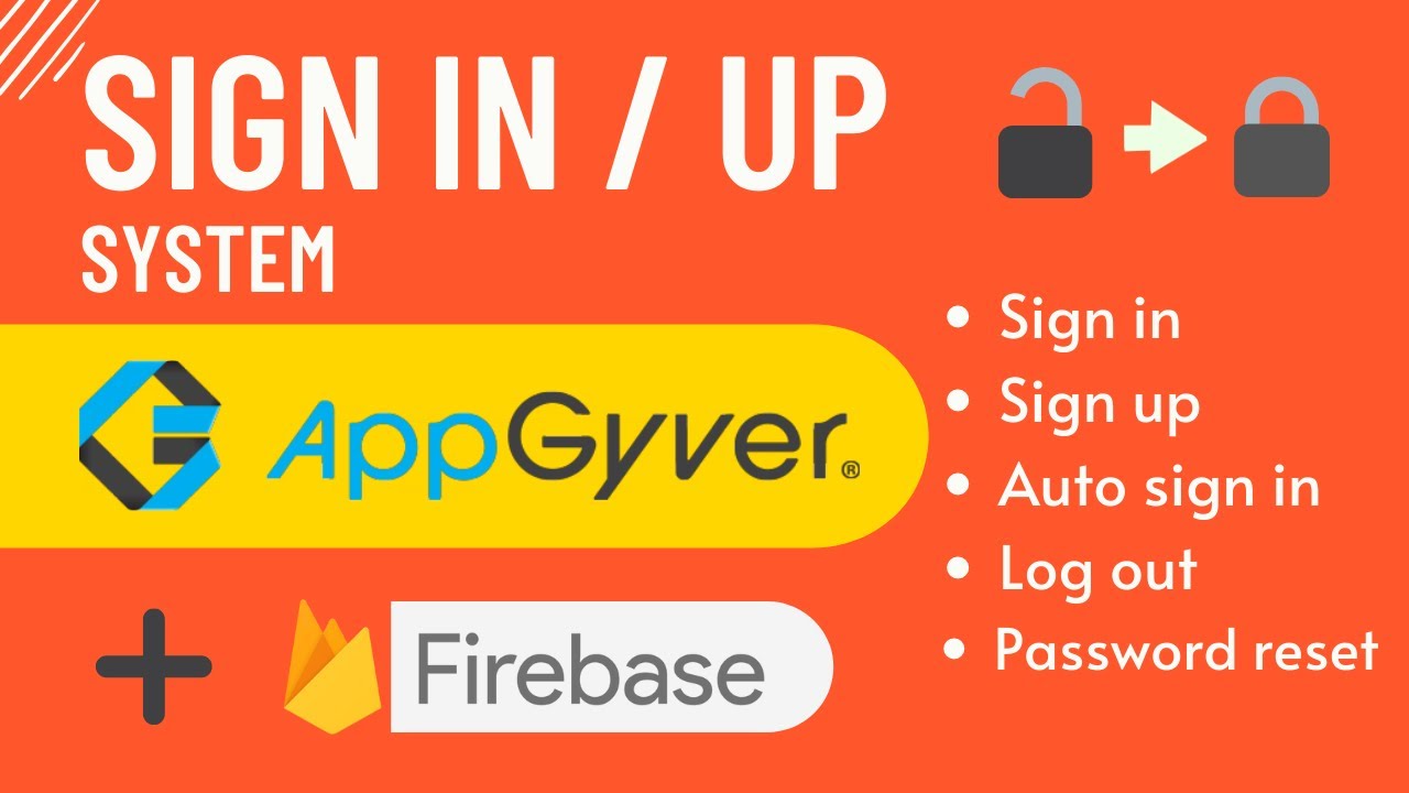 Complete sign in/up system with firebase in APPGYVER | in 30'