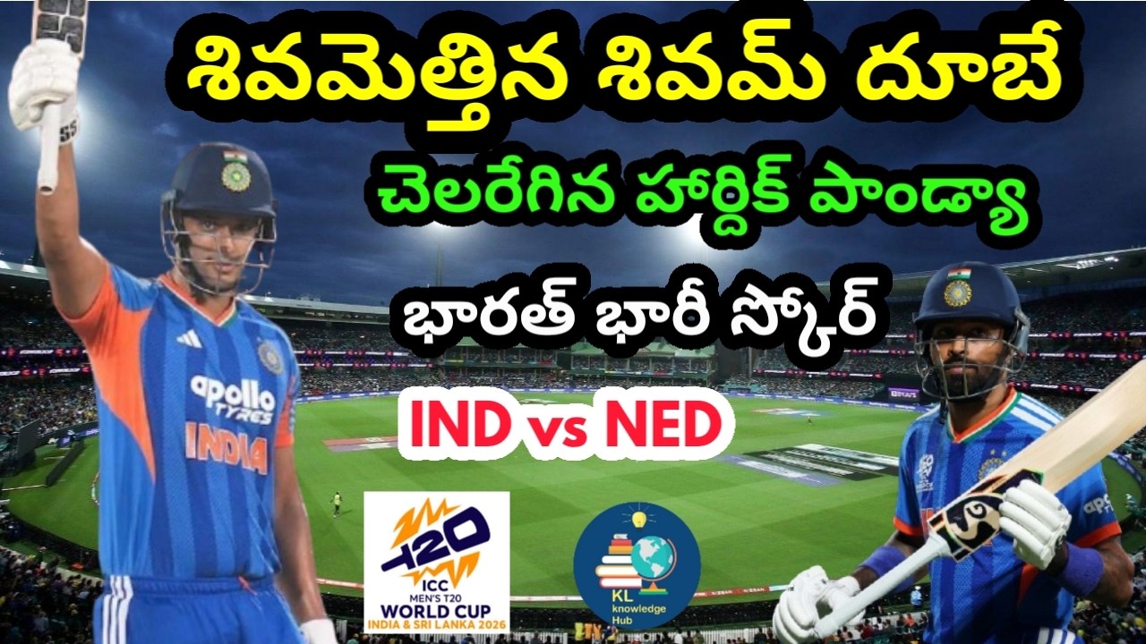 చెలరేగిన శివం దూబే | భారత్ భారీ స్కోర్ | IND vs NED | T20 World Cup 2026