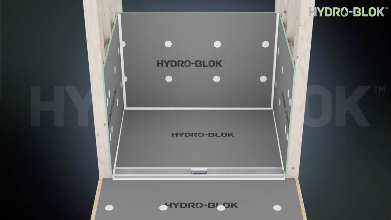 HYDRO-BLOK Linear Drain at Entry for Curb-less Showers
