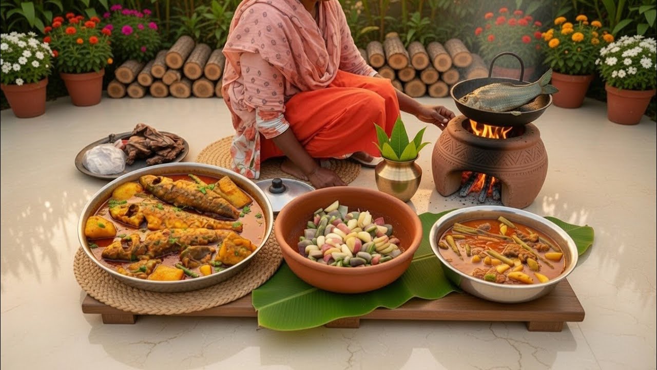 Traditional Bangladeshi Village Fish Curry on Clay Stove | Mouthwatering Rural Recipe You Must Try!