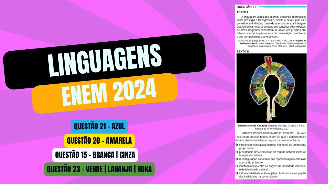 Resolução questão 21 (PROVA AZUL) | Linguagens ENEM 2024