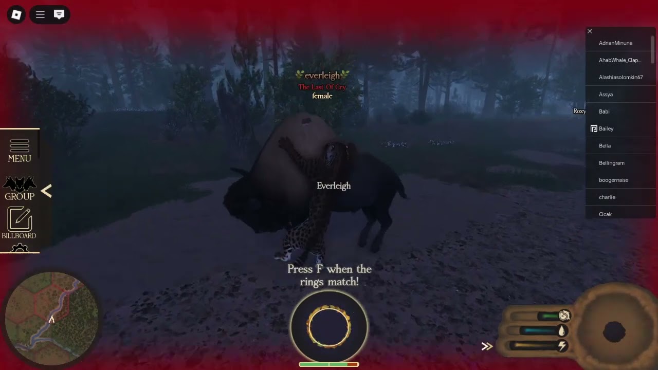 (ROBLOX Ecos La Brea) Hunting a bison herd as smilodon.🗿