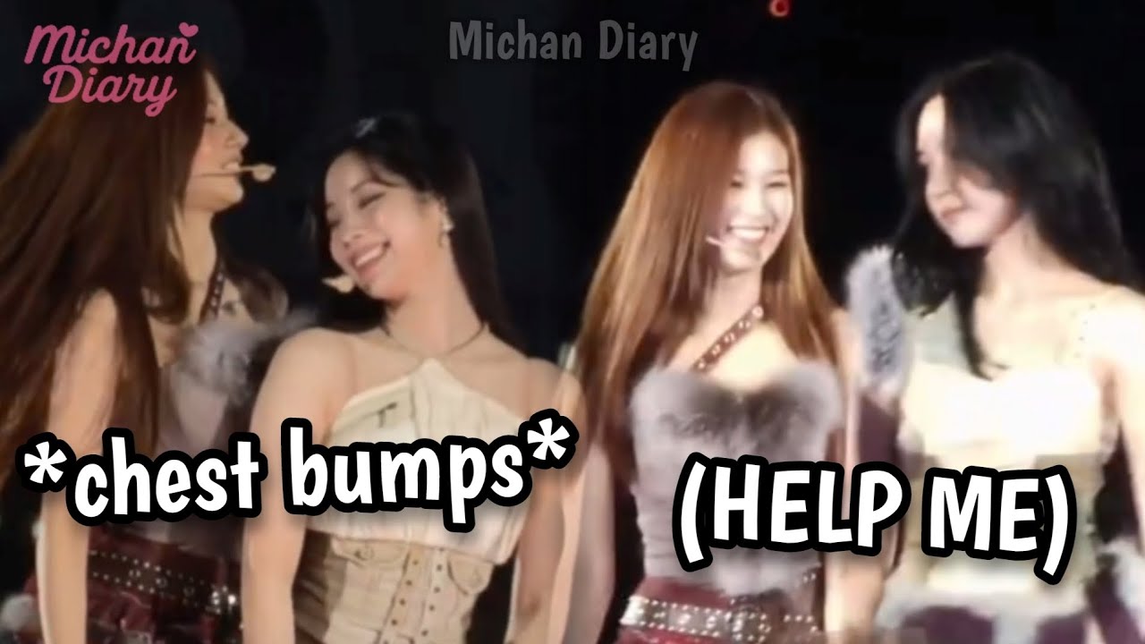 sana not letting mina and dahyun breathe peacefully with her chest bumps