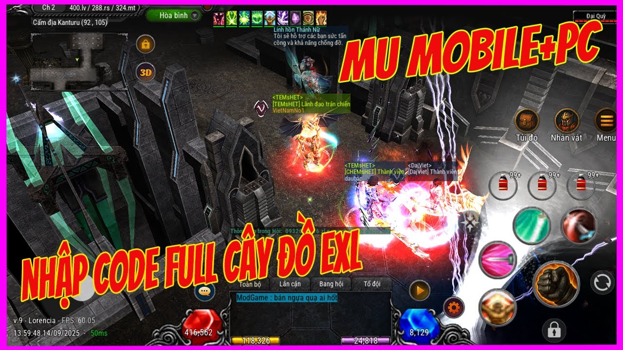 Mu Online Đa Nền Tảng PC Và Mobile Hỗ Trợ Tân Thủ Cây Đồ EXL Hướng Dẫn Tạo Acc Nhập Code Lện Làm NV