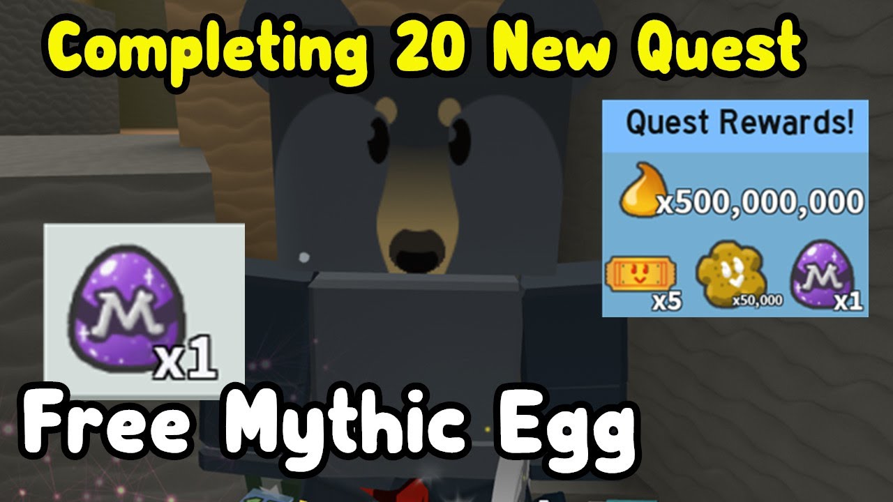 Got Free Mythic Egg! Completing New Black Bear Mythic Quests - Bee Swarm Simulator