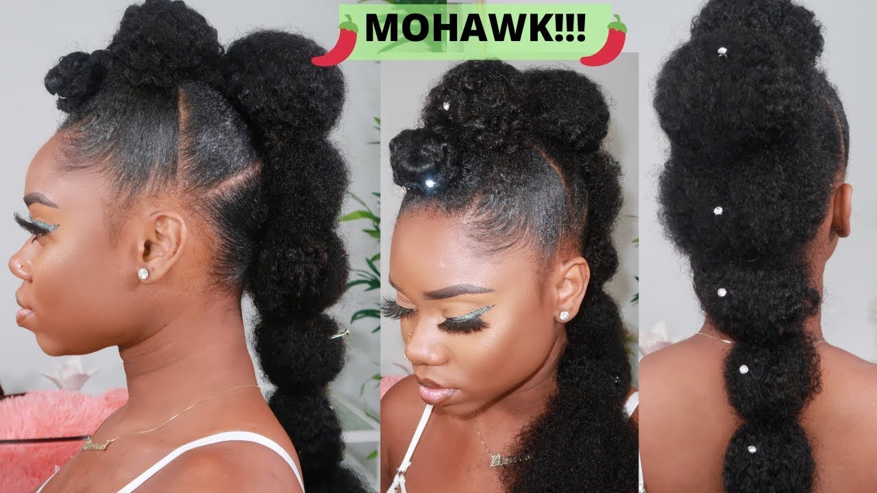 HAIRSTYLE FOR NATURAL HAIR | SPICY MOHAWK PONYTAIL | BetterLength