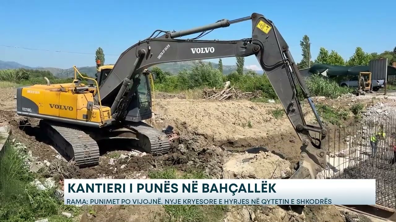 Kantieri i punës në Bahçallëk Rama: Punimet po vijojnë, nyje kryesore e hyrjes në qytetin e Shkodrës