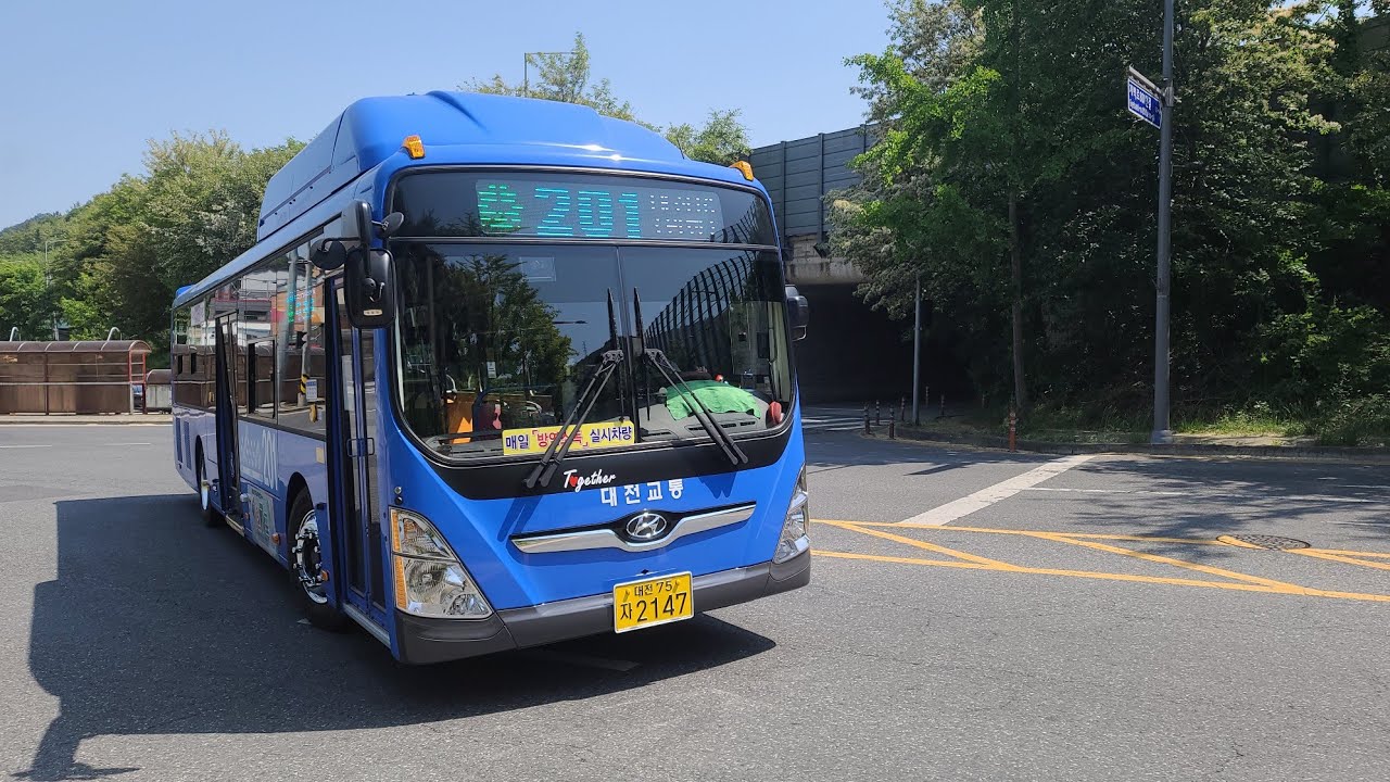 (대전 시내버스) 현대자동차 뉴 슈퍼 에어로시티 초저상 F/L CNG 표준형 2022년4월식 대전교통 201번 2147호 신차 영상 2022.05.16 1080P-4K-60FPS