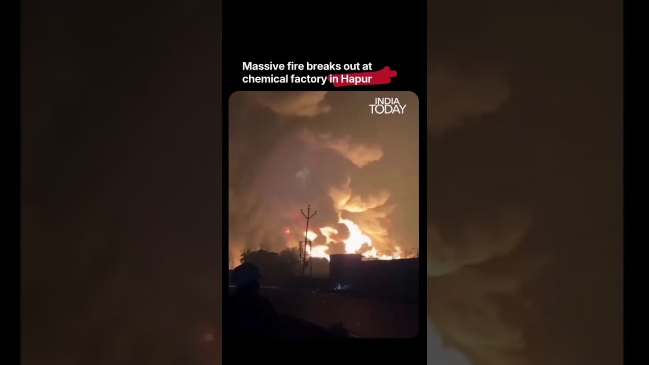 Hapur Fire News: Massive Fire Erupts at Chemical Factory in Hapur UPSIDC Industrial Area #hapur