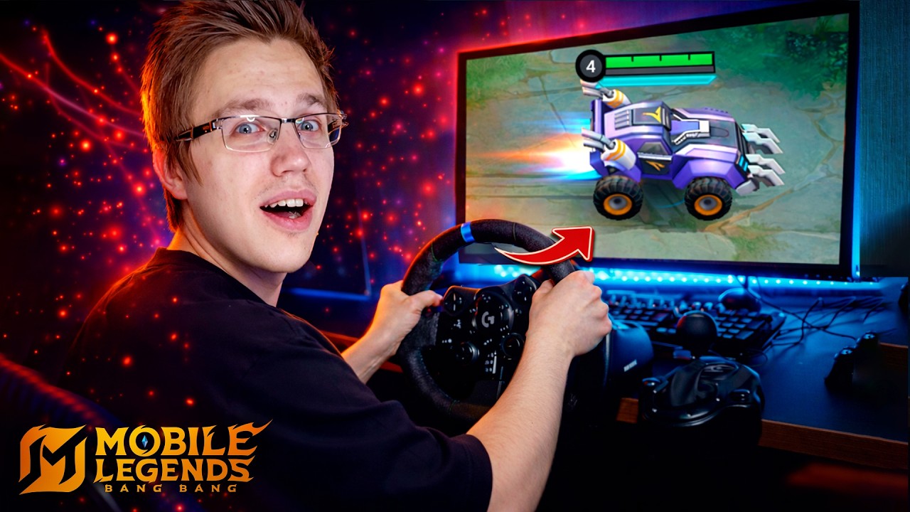 ИГРАЮ В МОБЛУ НА РУЛЕ 🚘 - Mobile Legends / Странные Способы Играть в МЛББ - ССИМ Часть 2
