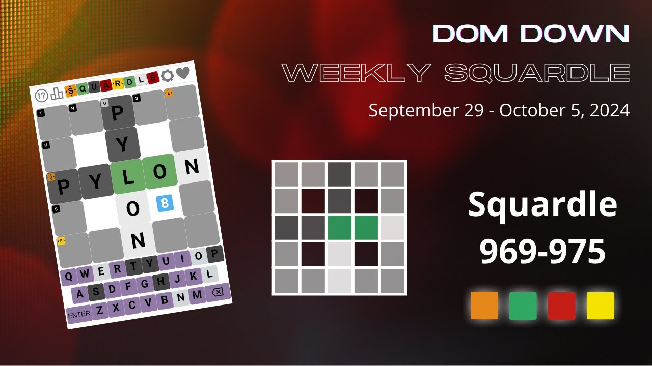 Weekly Squardle 🟧🟩🟥🟨 | September 29 - October 5, 2024 | Dom Down