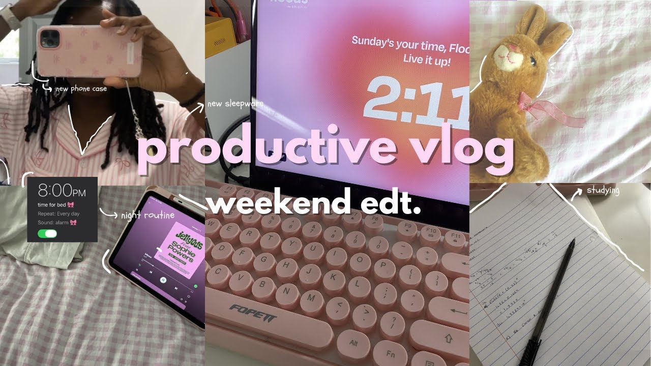 PRODUCTIVE weekend vlog 🌷: MINI HAUL, doing nails, night routine, studying etc. 