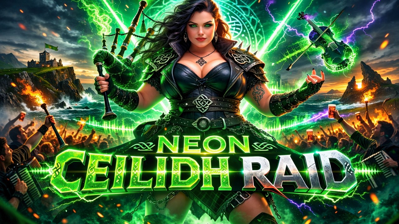 Neon Ceilidh Raid | Celtic Trap Gaming Anthem (Bagpipes + Fiddle + 808) | 150 BPM