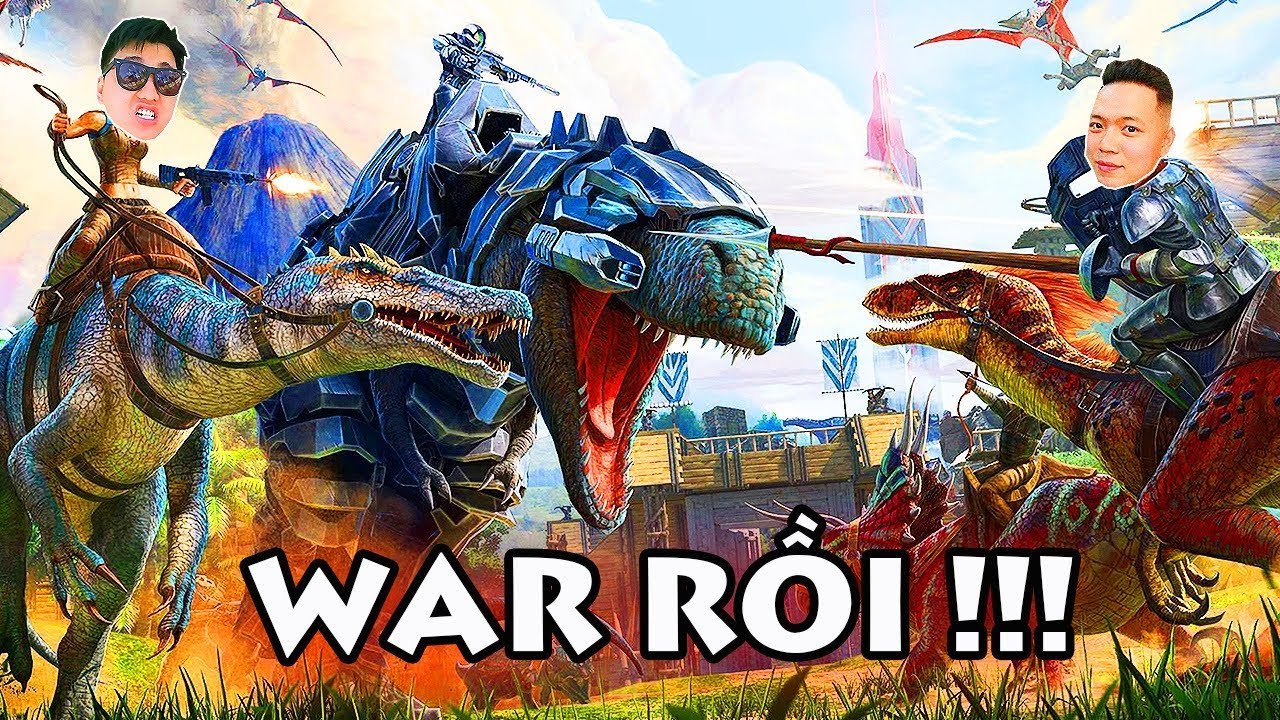 ĐÁNH NHAU TO RỒI !!! TÔI CÙNG PHỂU DẪN 500 AE SANG PHÁ NHÀ ĐẠT ÓC =))) - ARK ĐỤT LAND