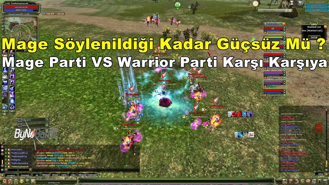 Explosion - Mage Parti İle Warrior Parti Karşı Karşıya Gelirse | Mage VS Warrior | Knight Online