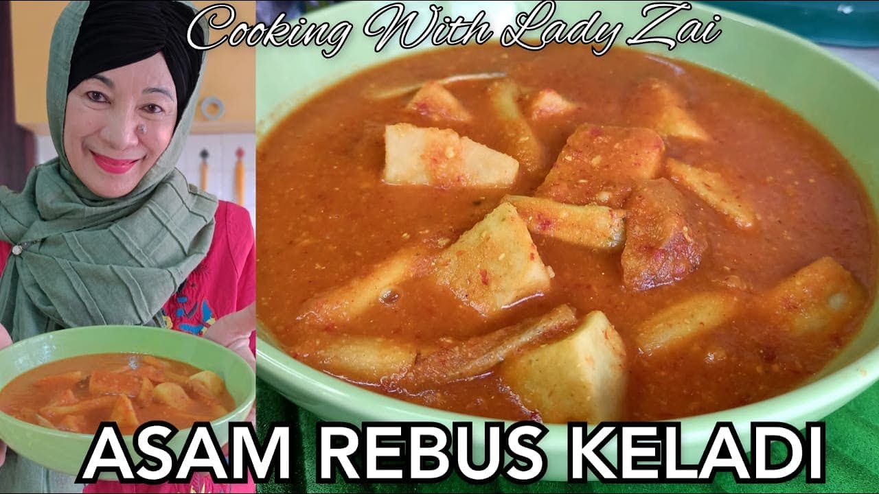 Delicious Asam Rebus Keladi Recipe Mak Chef Zaidah (translated English/Chinese & Arabic)