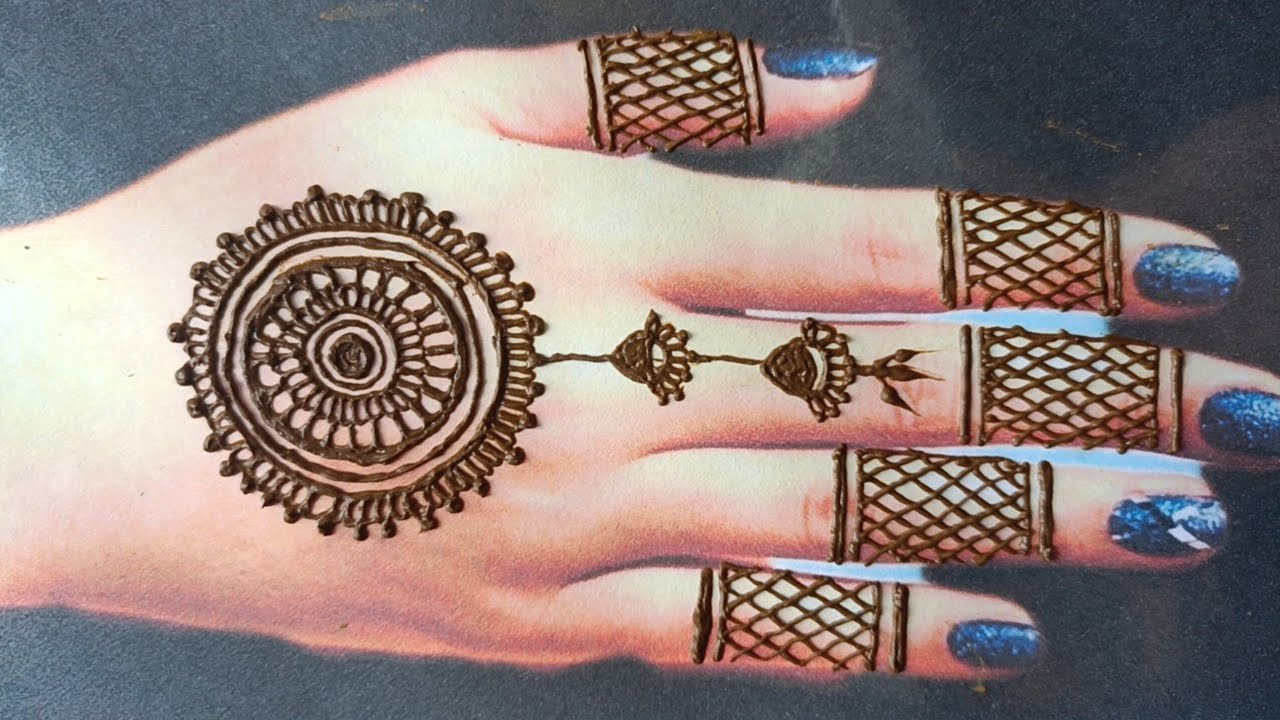 Very simple mehndi Design/gol tiki mehndi/back hand mehndi design/mehendi ka design 