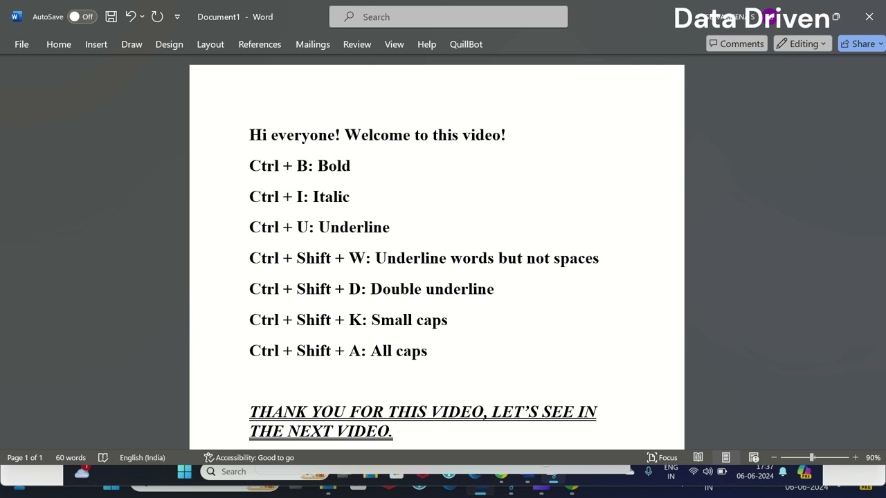 Essential Text Formatting Keyboard Shortcuts for Efficiency (MS Word)