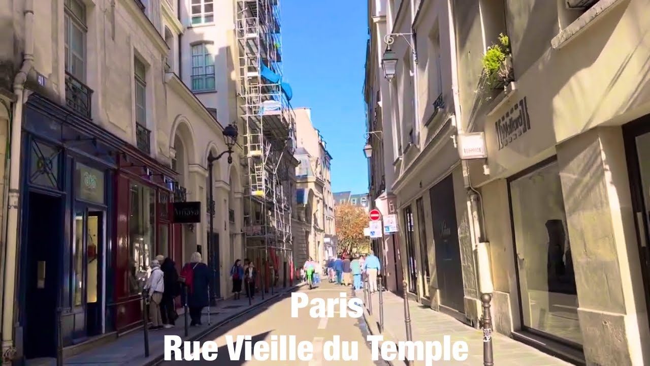 Paris city walks   Rue Vieille du Temple   Paris, France 4K