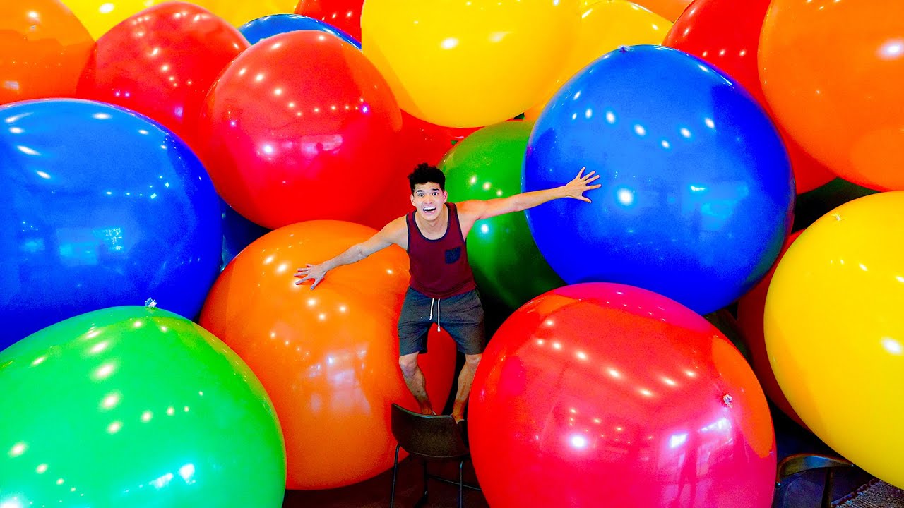 Filled My House with GIANT 6FT BALLOONS!