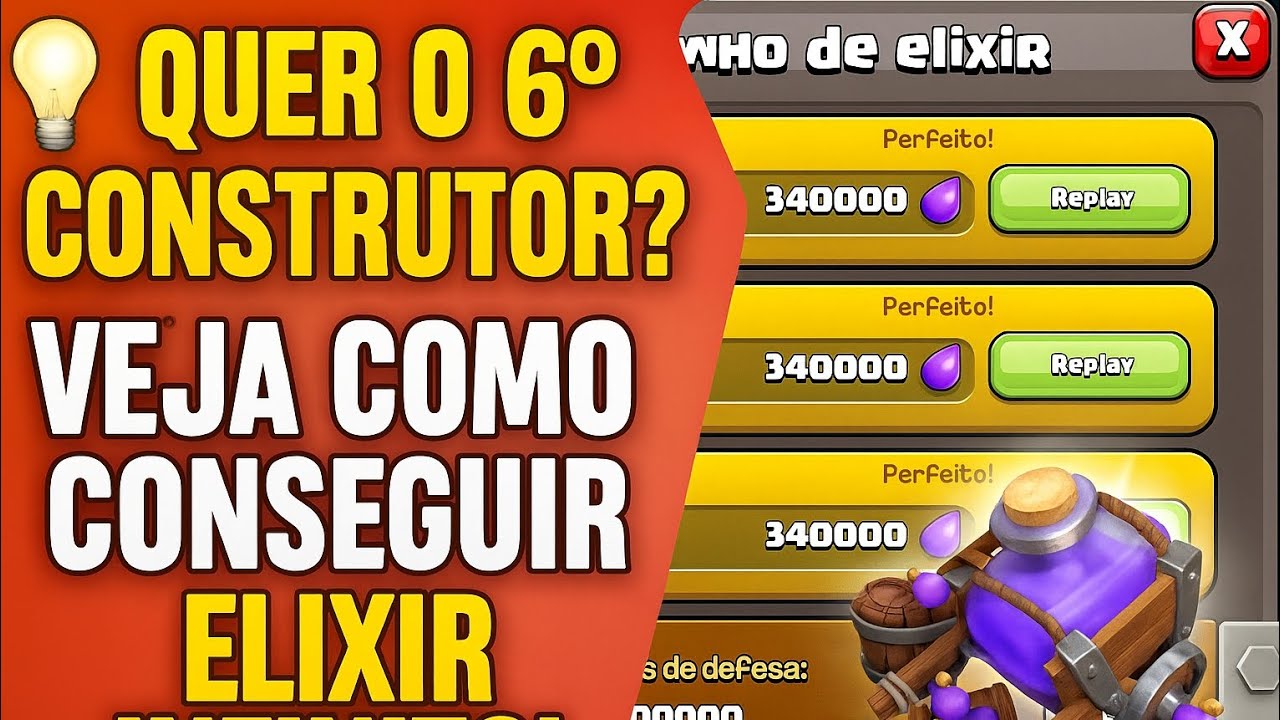 💡 Quer o 6º Construtor? Veja Como Conseguir Elixir Infinito!