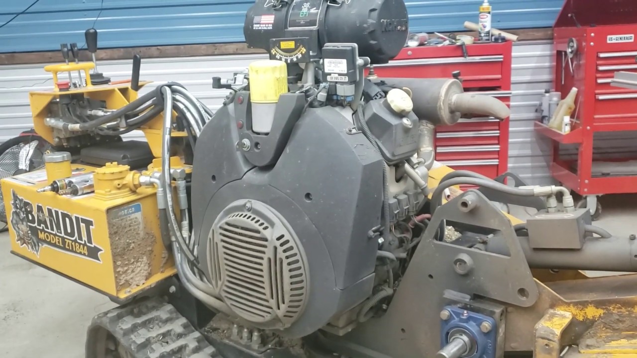 Bandit ZT1844 38hp Stump Grinder 1yr review and retro belt tensioner fix