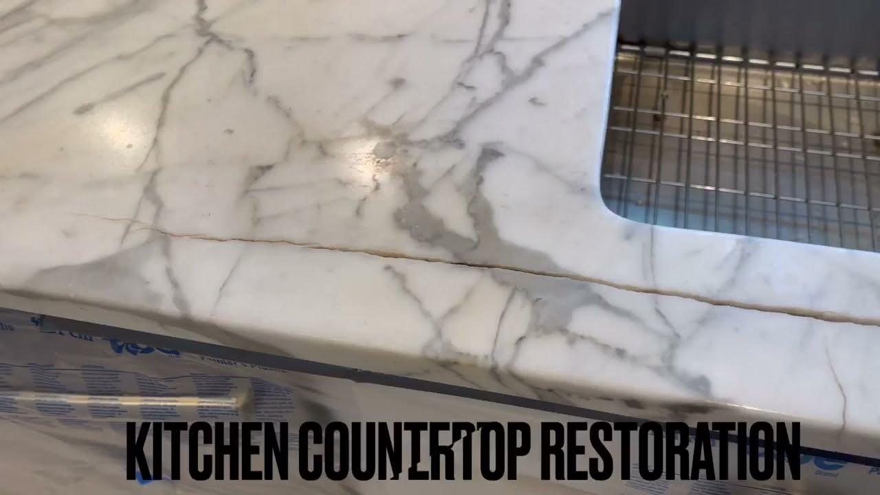 Broken marble countertop restoration