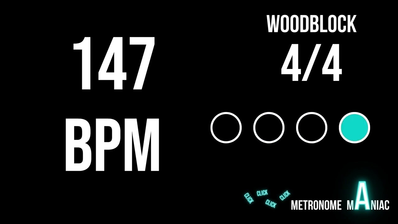 Metronome 147 BPM 4/4 - Woodblock