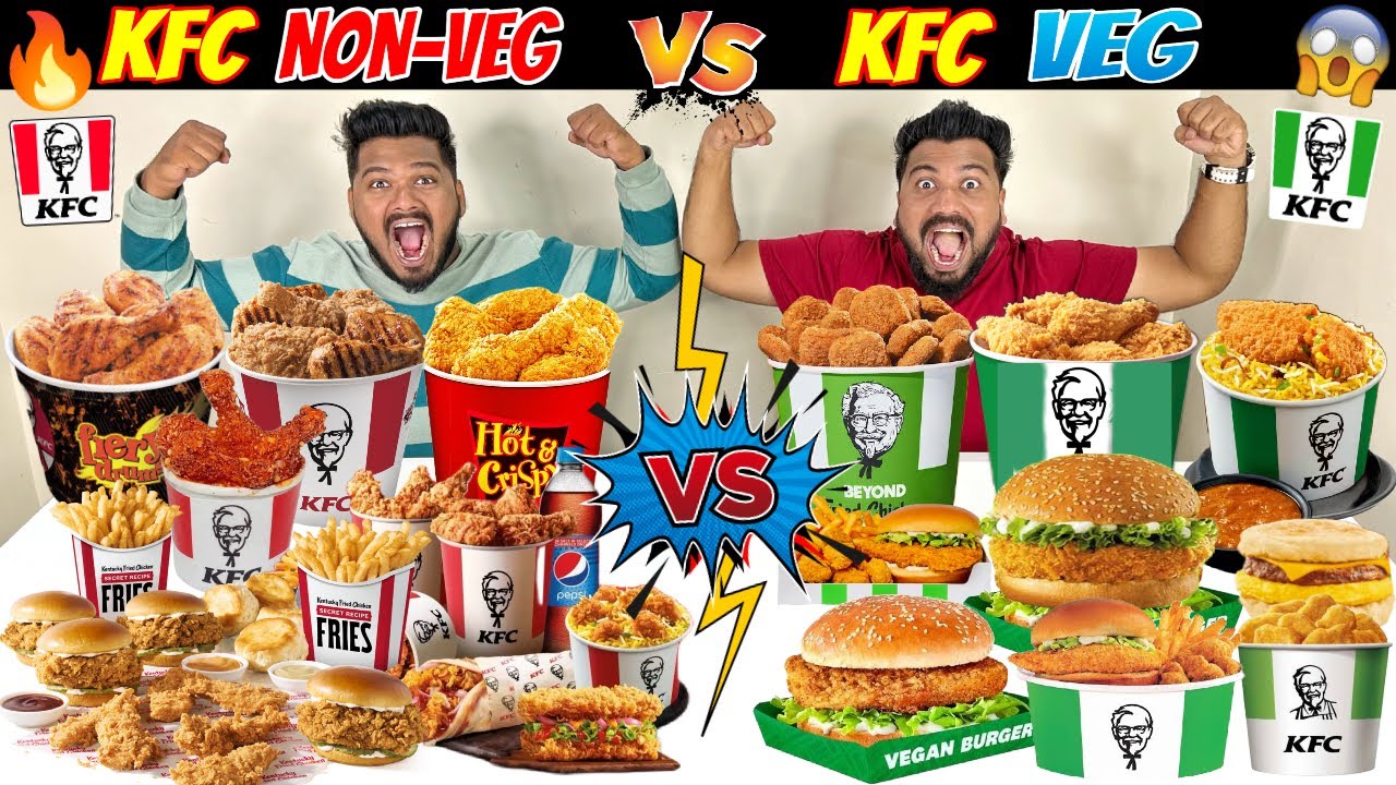 KFC NON-VEG Vs KFC VEG FOOD CHALLENGE😱 FOOD CHALLENGE IN INDIA (Ep-645)