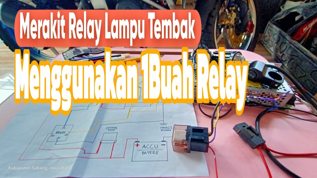 Tutor Pemasangan Relay Lampu Tembak || Cukup 1 Relay
