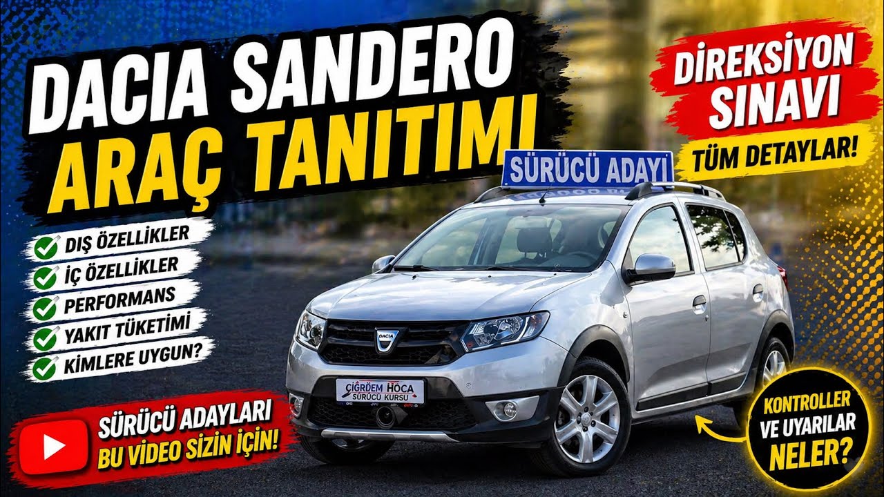 DACİA SANDERO ARA&Ccedil; TANITIMI - Direksiyon Sınavı