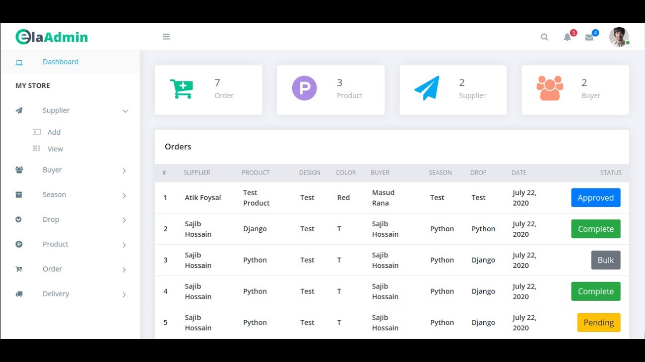 Inventory Management System using Python Django