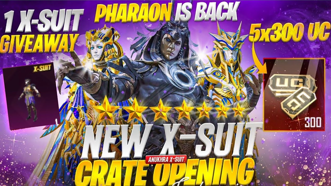 🔥50000 UC ANUKHRA X SUIT LUCKIEST CRATE OPENING AND I GOLDEN PHARAOH X-SUIT