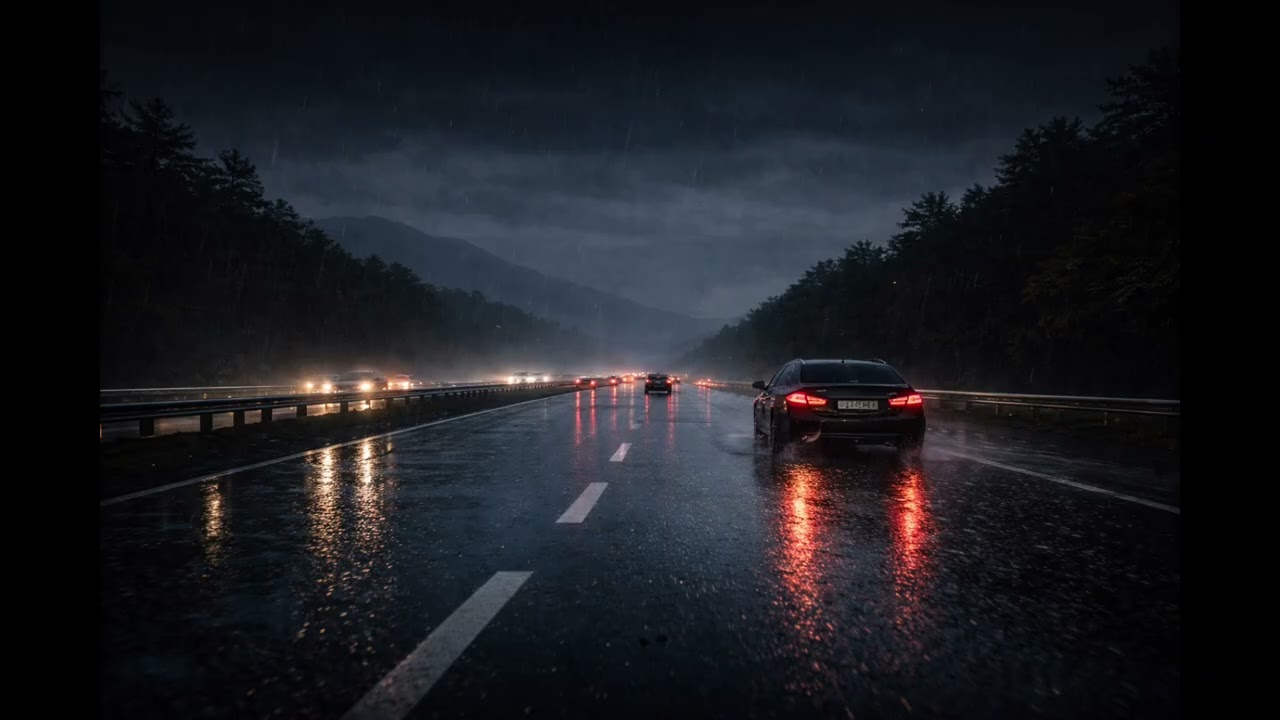 30 Minutes Deep Focus Music 🌧 Rainy Night Drive on the Highway