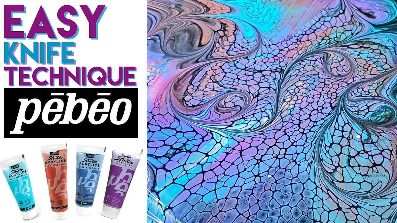 76. Easy Knife Technique with Pebeo | Fluid Art Masterclass