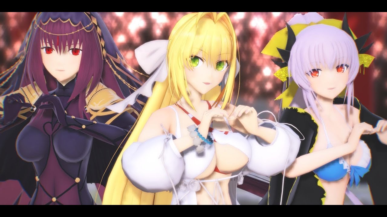 【Fate/MMD】 桃源恋歌 【ネロ & 清姫 & スカサハ】