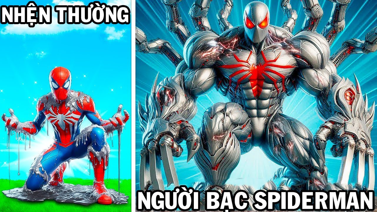 GTA 5 - Người Bạc Spiderman bị nhiễm Đá đột biến Gen thành Siêu nhện ngoài không gian mới | GHTG