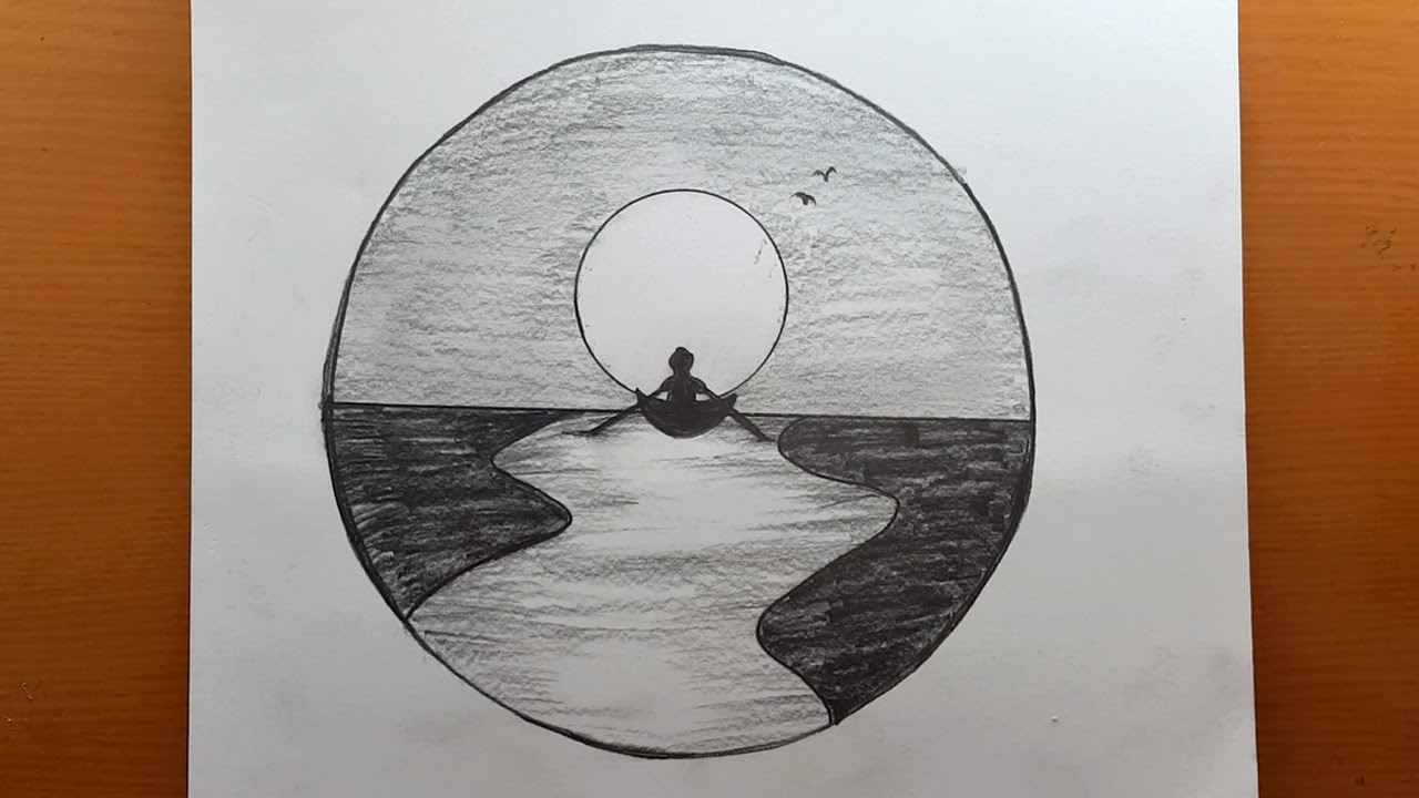 Desenho a Lápis Fácil Desenho de Paisagem - Como Fazer Desenhos a Lápis Fácil