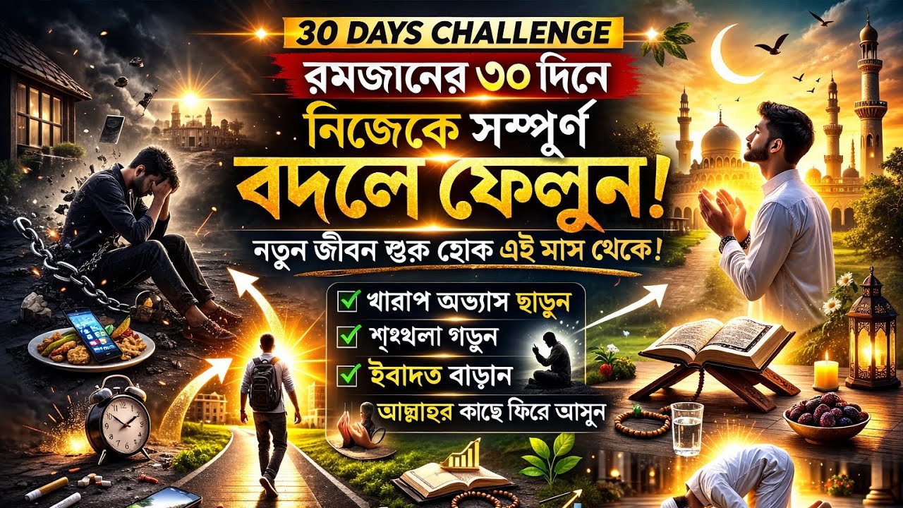 এই রমজানেই বদলে যান ! ৩০ দিনের লাইফ চেঞ্জিং চ্যালেঞ্জ ।