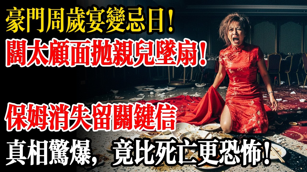豪門周歲宴變忌日！闊太為了「面子」竟把親兒拋向「旋轉吊扇」...保姆消失前留下的「那封信」，揭開比死還可怕的佈局！