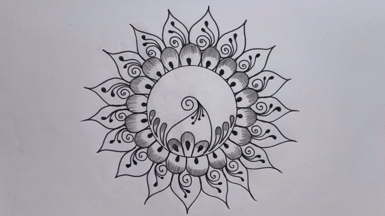 Beautiful attractive free hand rangoli design 🌺