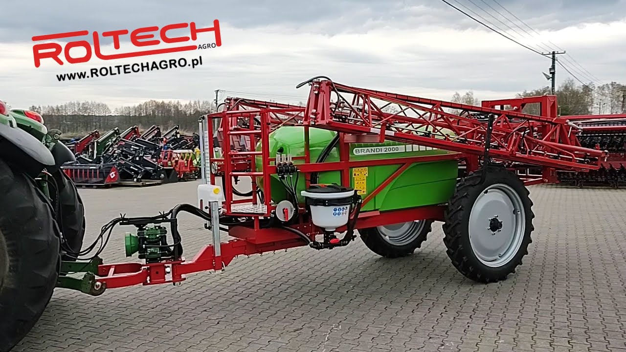 Opryskiwacz Przyczepiany Polowy Rozkładany Hydraulicznie BRANDI 2000L 18m - ROLTECH Poniaty Wielkie